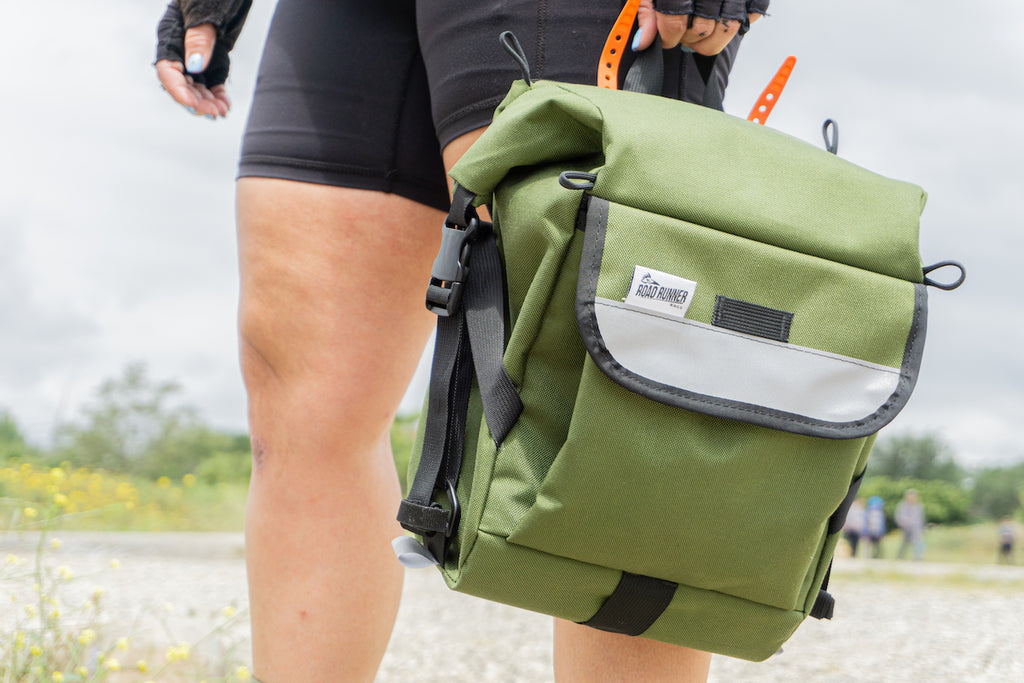 Anywhere Panniers in Olive Single Bag