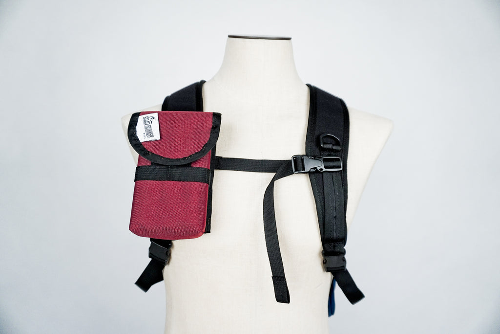 Cell Pouch for Backpacks and Baskets in Burgundy Cordura