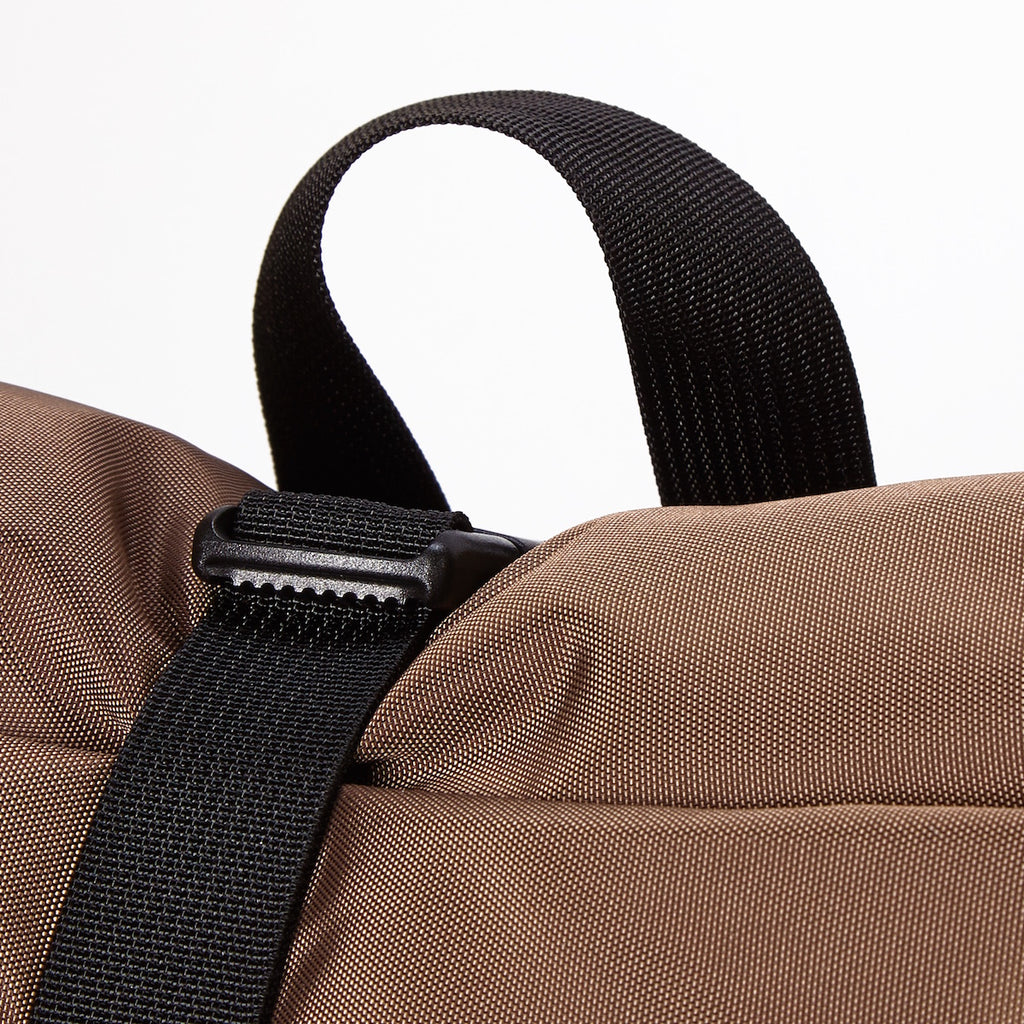 Evil Mini Weatherproof and Packable Backpack in Brown Nylon Close Up